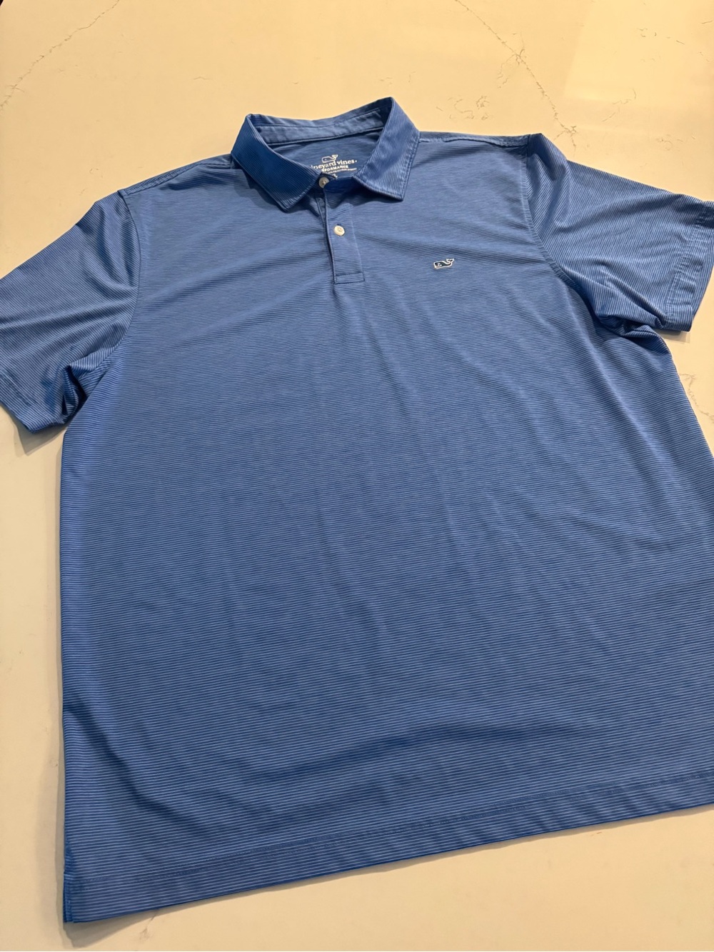 Vineyard Vines Performance Men's Light Blue Striped Polo